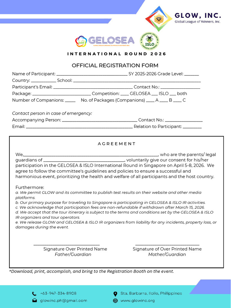 Official Registration Form | PDF