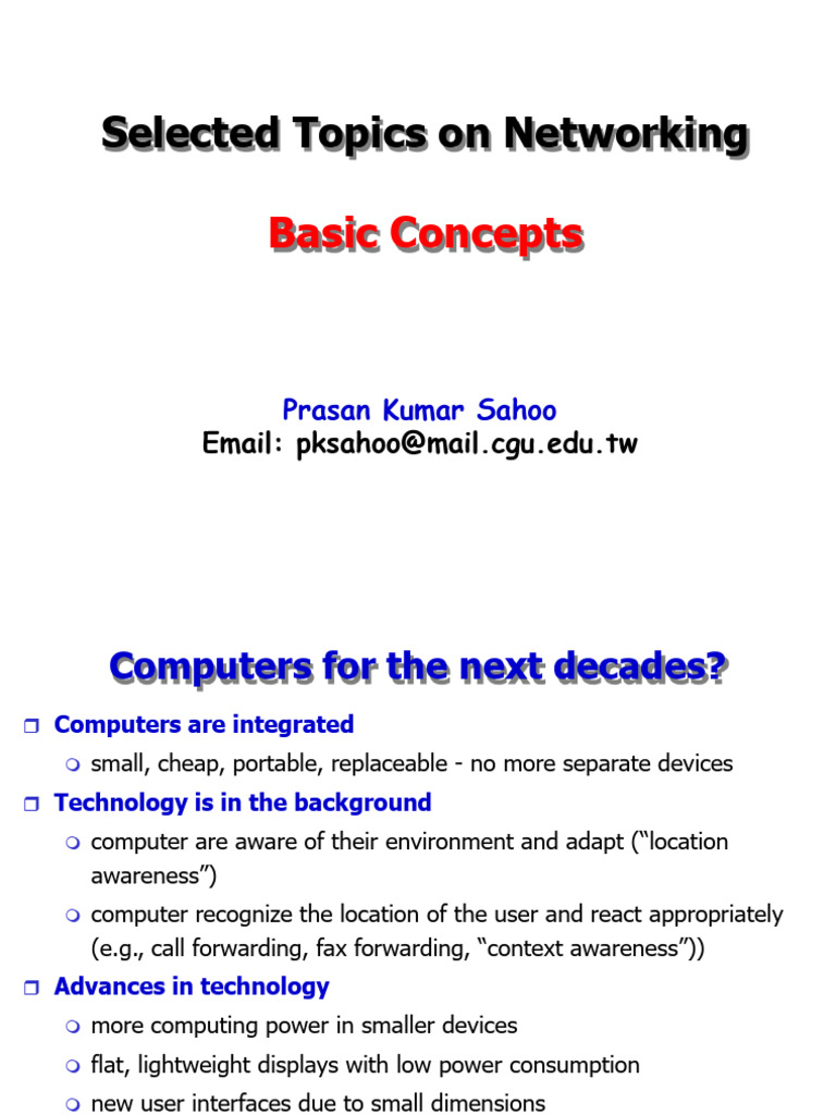 1. Basic Concepts | PDF | Channel Access Method | Computer Network
