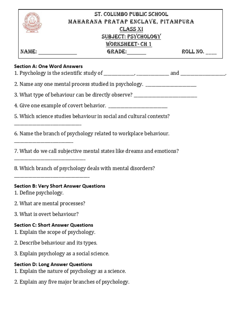 Ch1 Worksheet | PDF