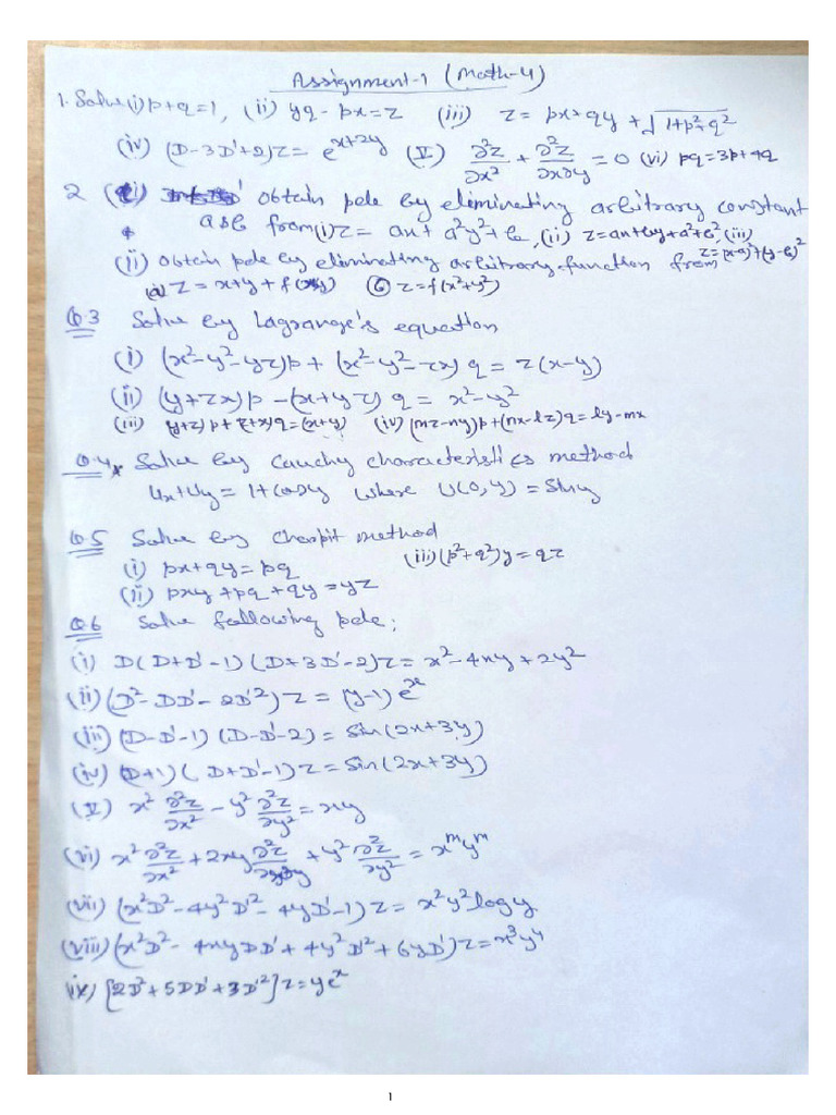 Assignments (Math IV) | PDF