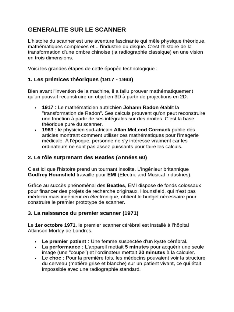 Le Scanner | PDF | Tomodensitométrie | Scanner (informatique)