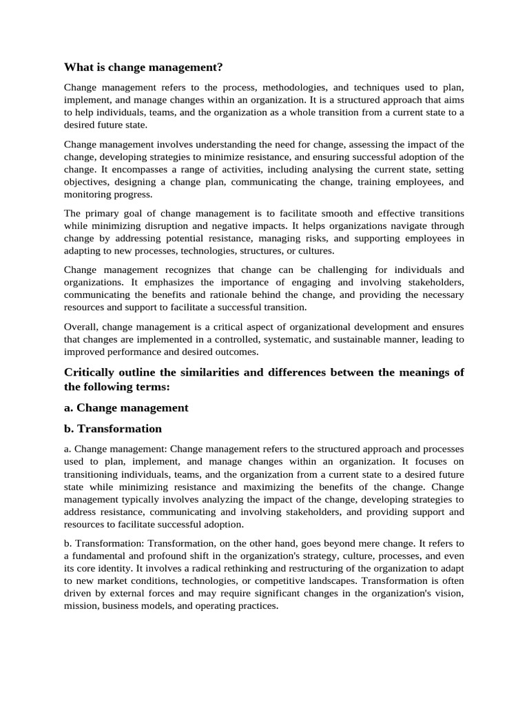 what is change management | PDF | Change Management | Performance Indicator