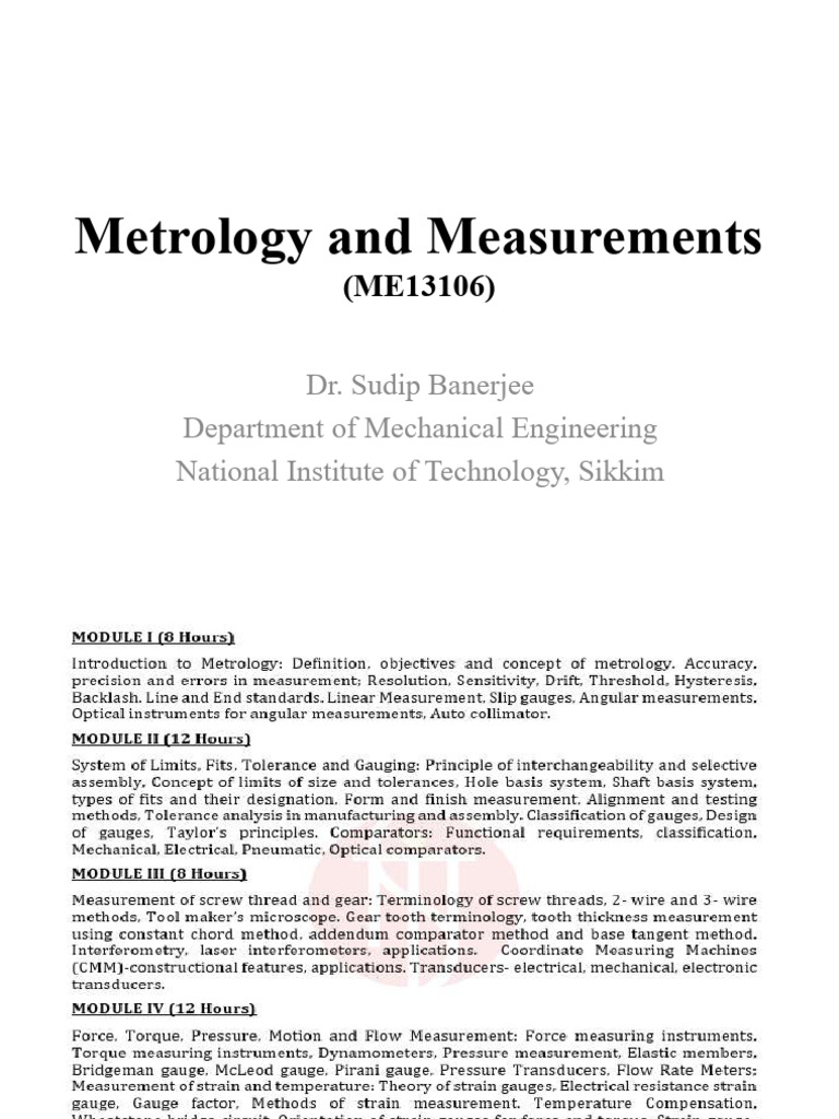 Metrology and Measurements 05.09.2024 | PDF | Engineering Tolerance ...