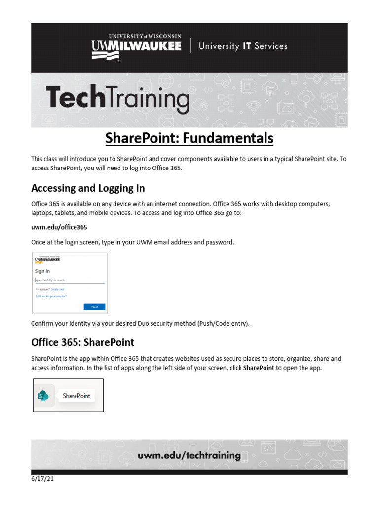 Share Point Fundamentals | PDF | Microsoft Office | Computer File