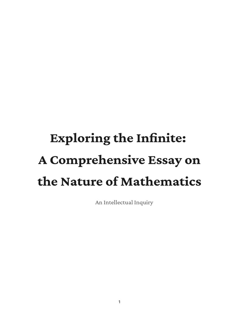 Mathematics an Infinite Inquiry | PDF | Mathematics | Calculus