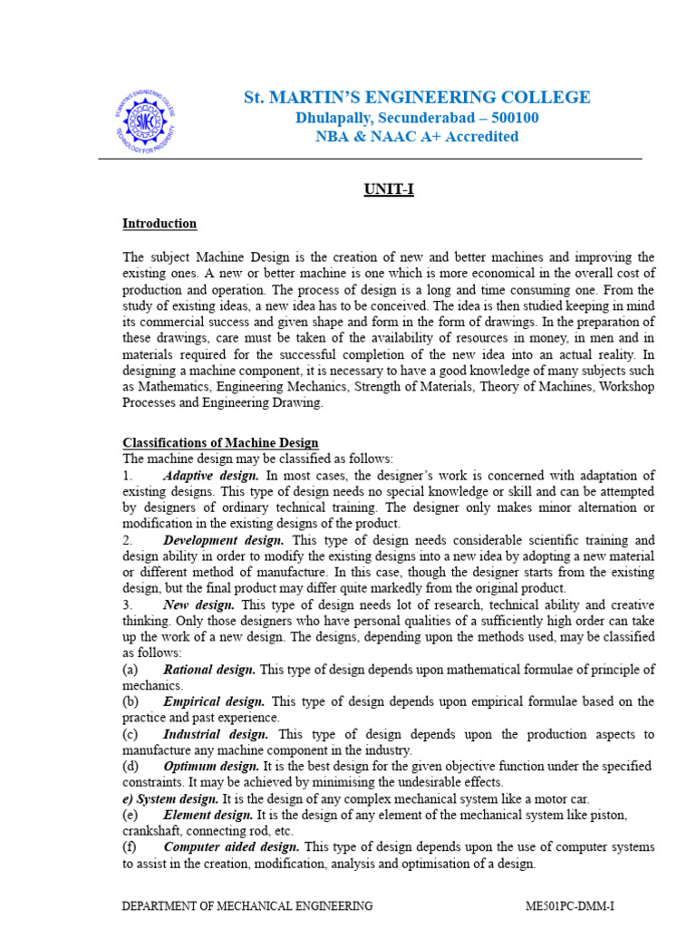 UNIT 1 DME | PDF | Young's Modulus | Pascal (Unit)