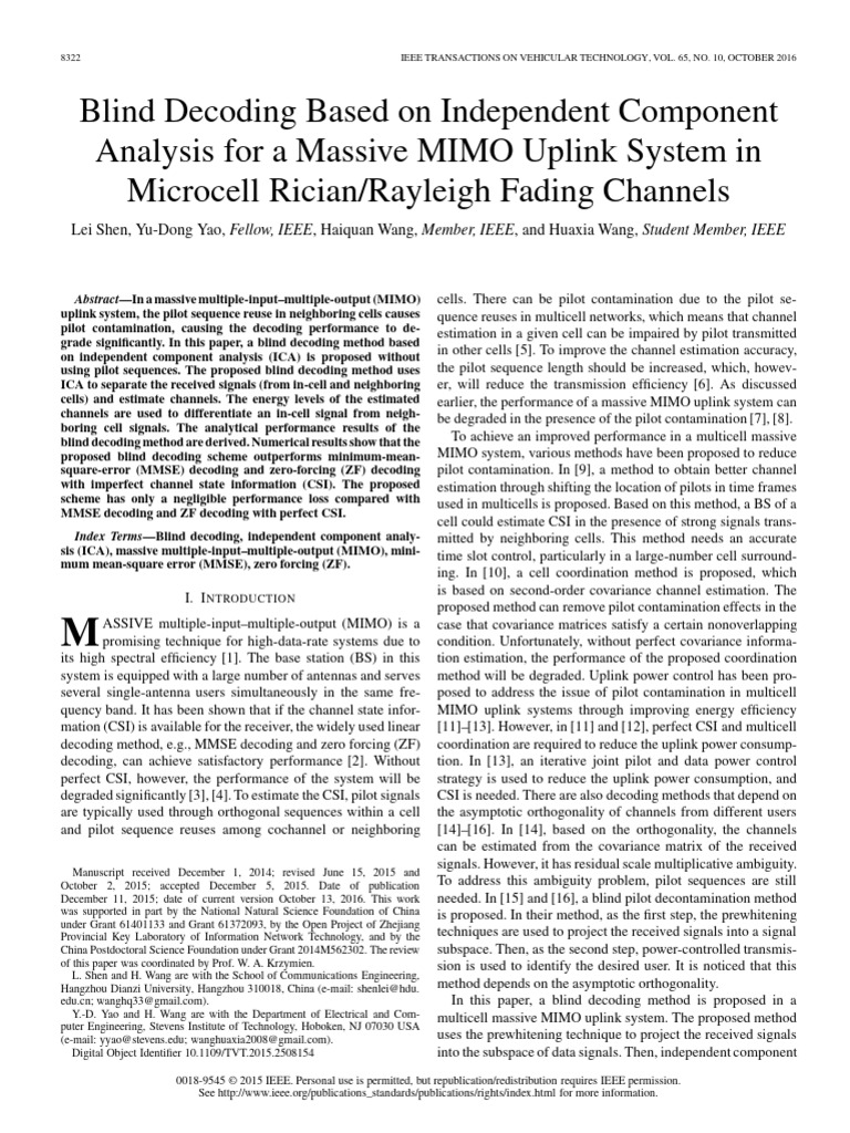 Blind Decoding Based on Independent Component | PDF | Mimo ...