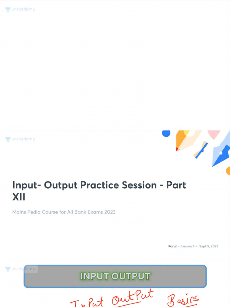 Input Output Practice Session Part XII With Anno | PDF