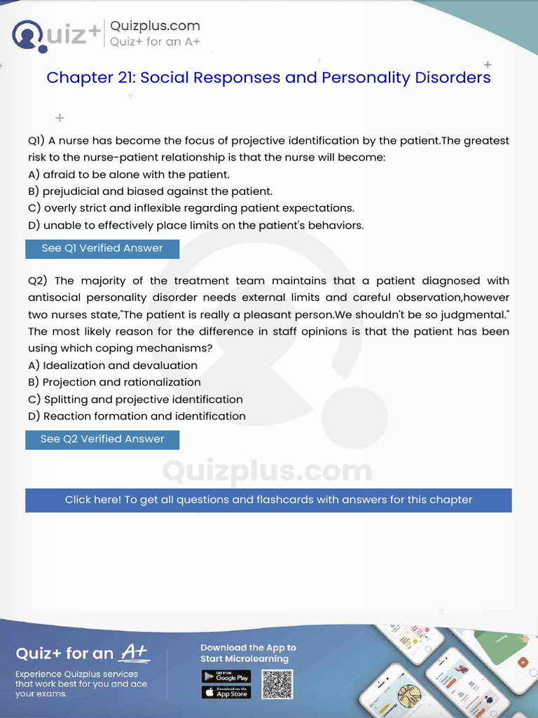 A Nurse Has Become the Focus of Projective Identification by the ...