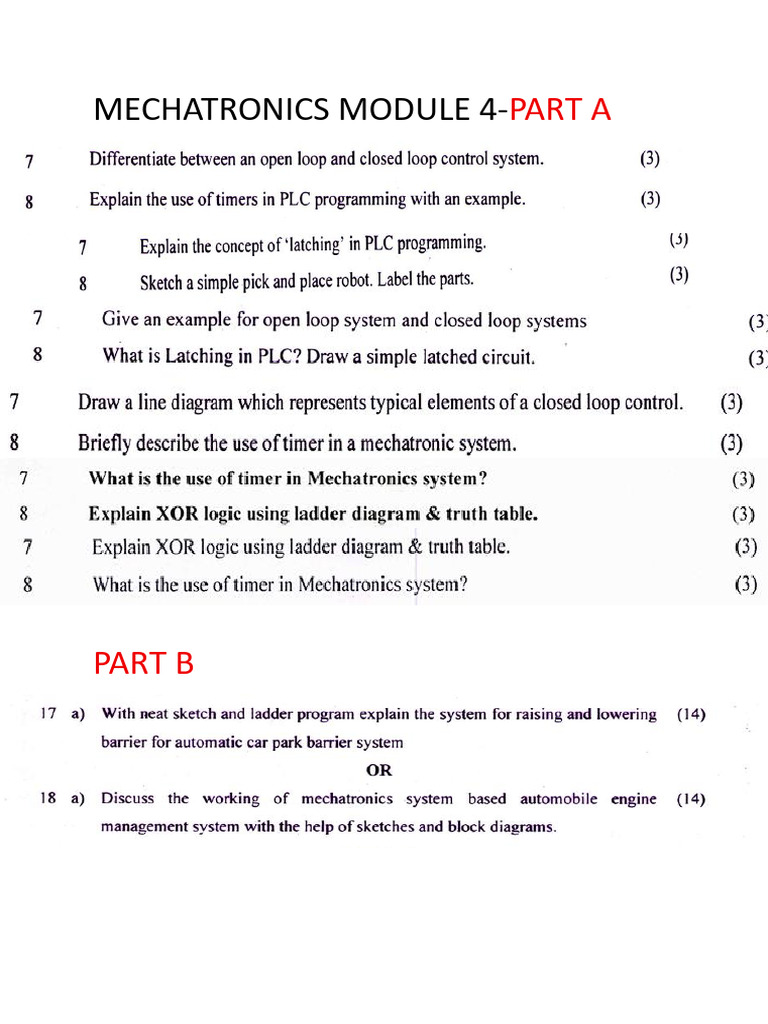 Mechatronics Module 4 | PDF