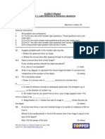 X Physics Light Reflection &amp Refraction Que