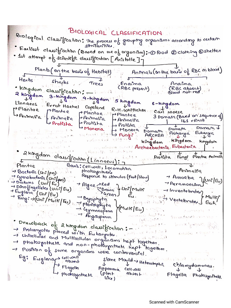 Biological classification written notes | PDF