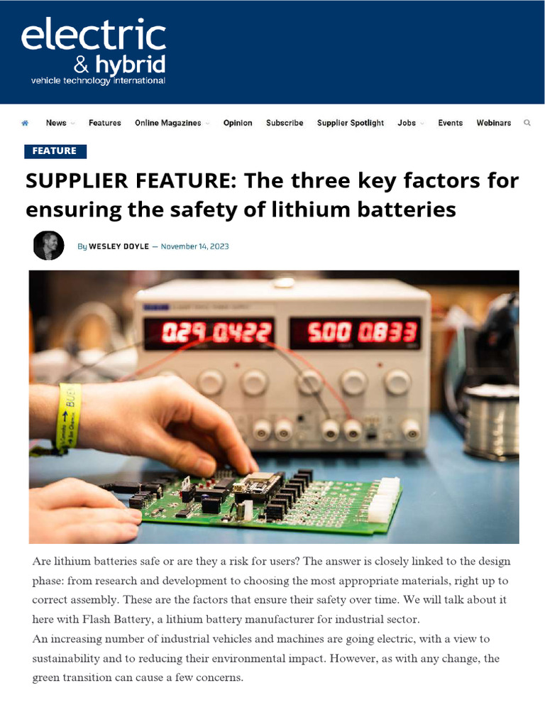 11 2023 Electric Hybrid Three Key Factors Ensuring Safety Lithium ...