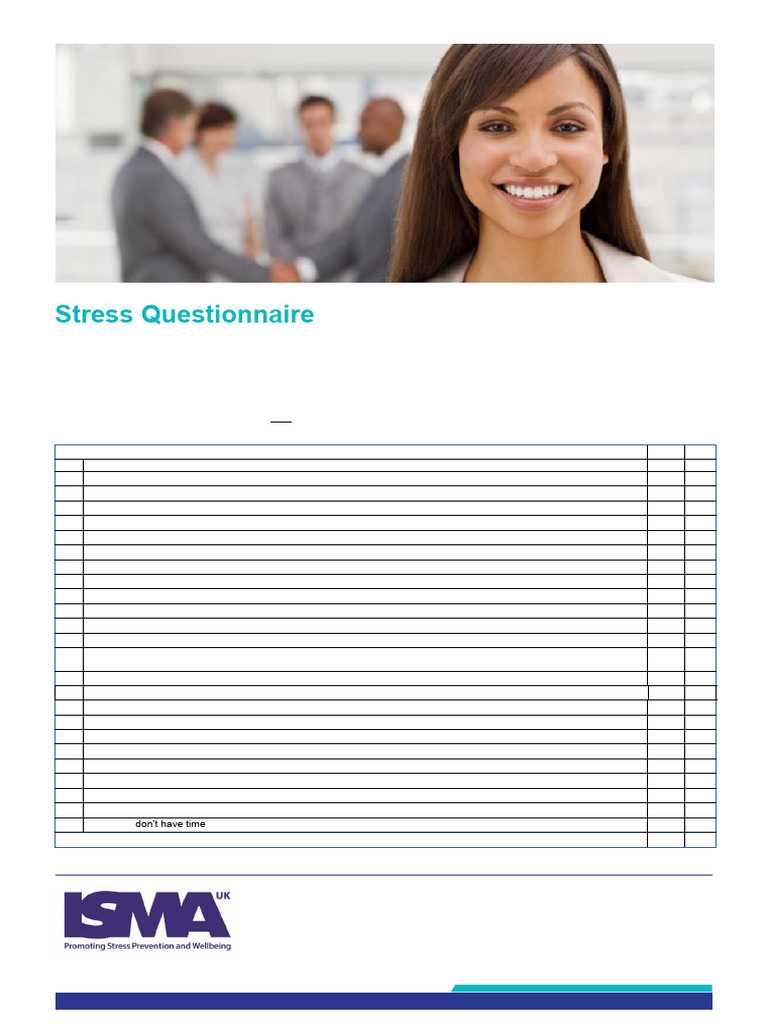Stress Questionnaire F2 3 (2) | PDF | Stress Management | Human ...