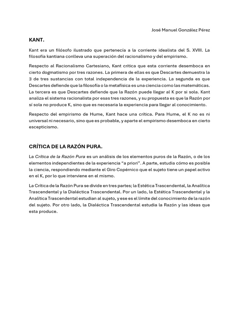 Documento 6 | PDF | Immanuel Kant | A priori y a posteriori