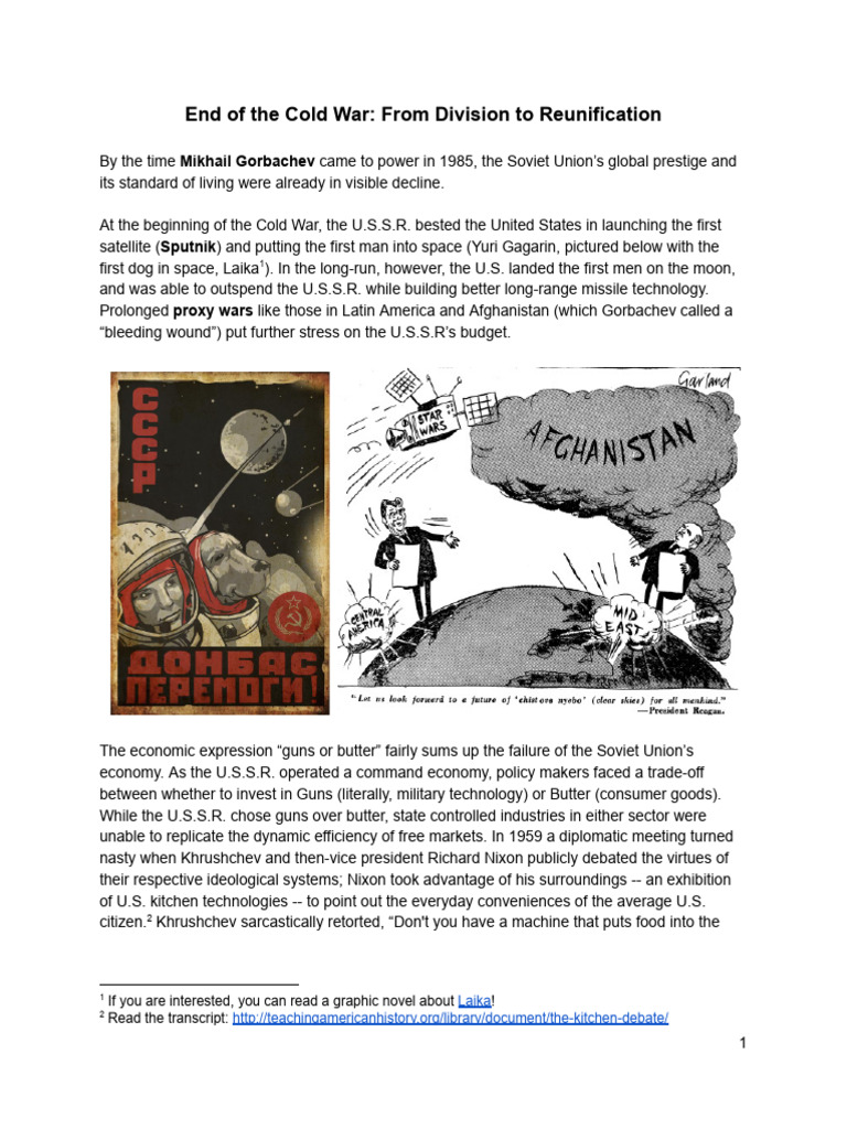 End of The Cold War and Reunification | PDF | Soviet Union | World Politics