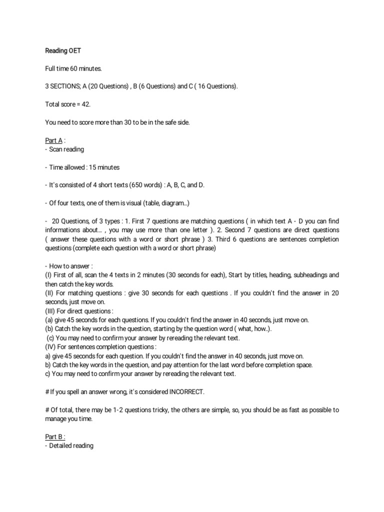 Reading OET (2) | PDF