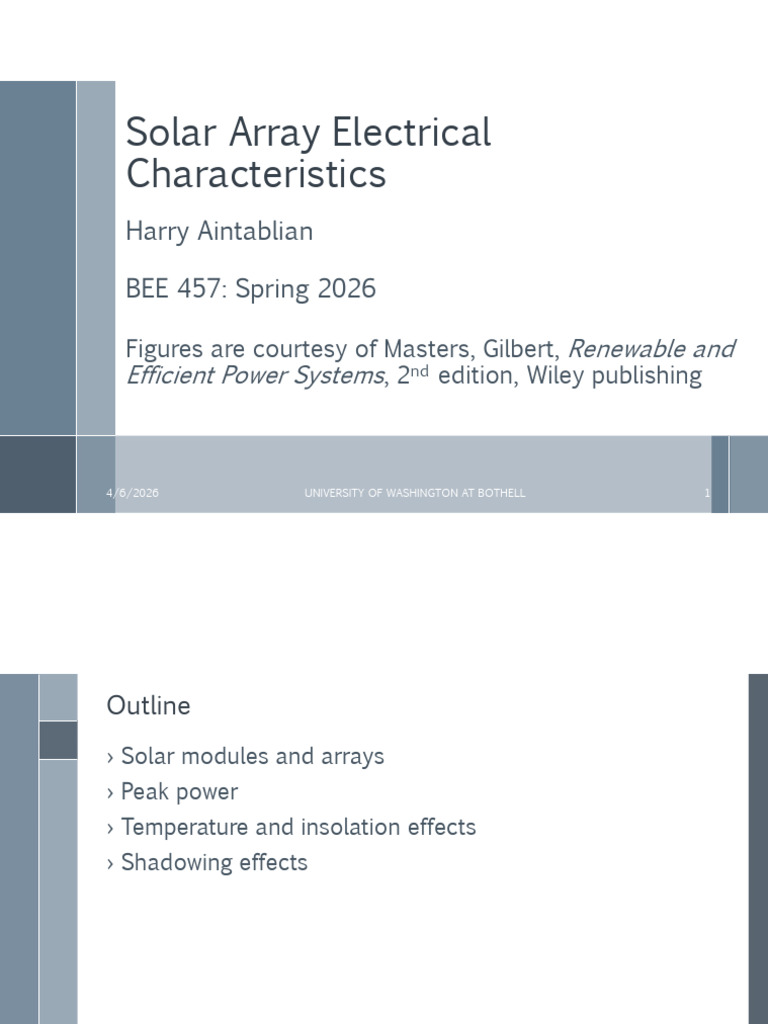 Lecture 3 - Solar Array Electrical Characteristics | PDF | Electronic ...