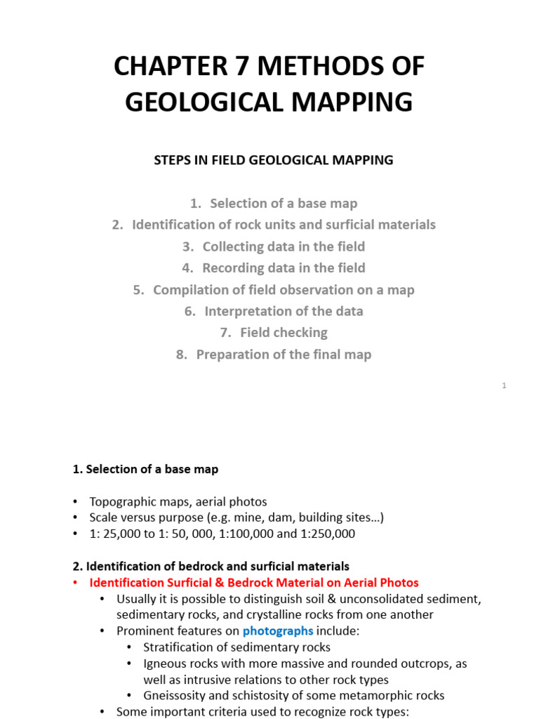 Chapter 7 Methods of Geological Mapping | PDF | Rock (Geology) | Geology