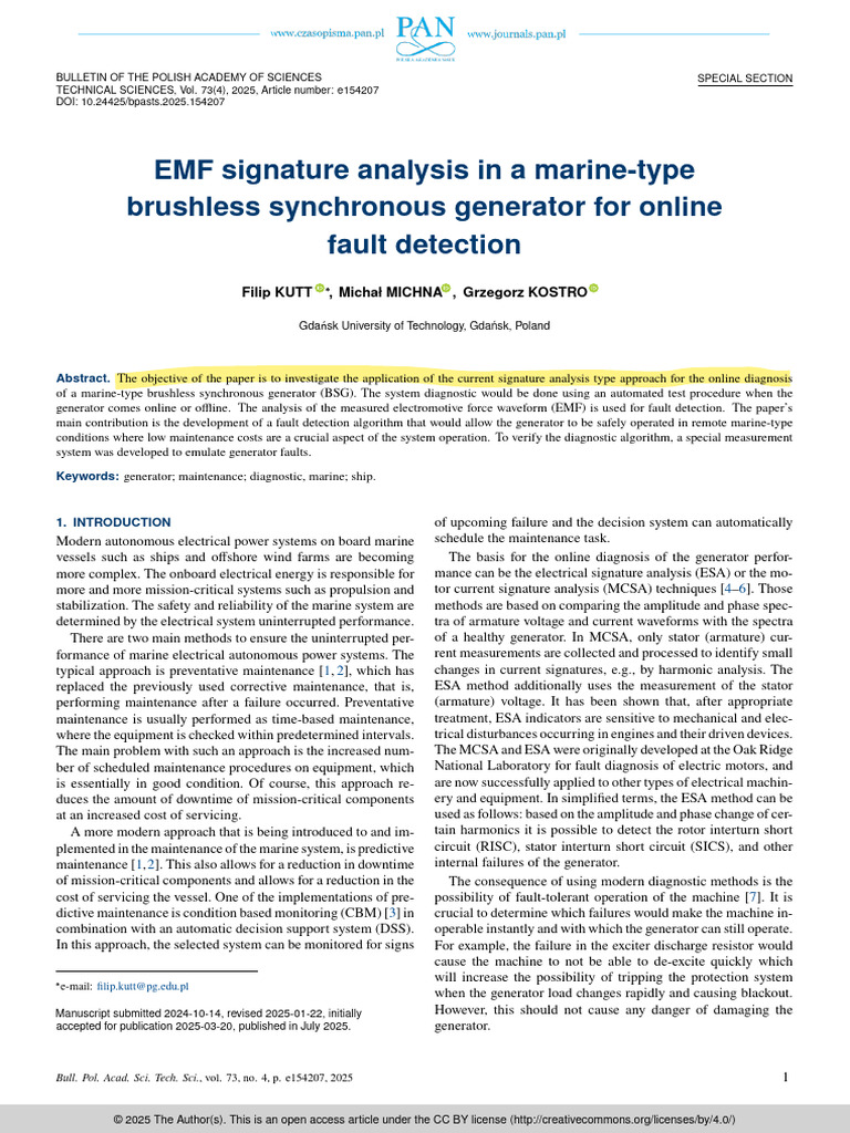 Generator Current Signature | PDF