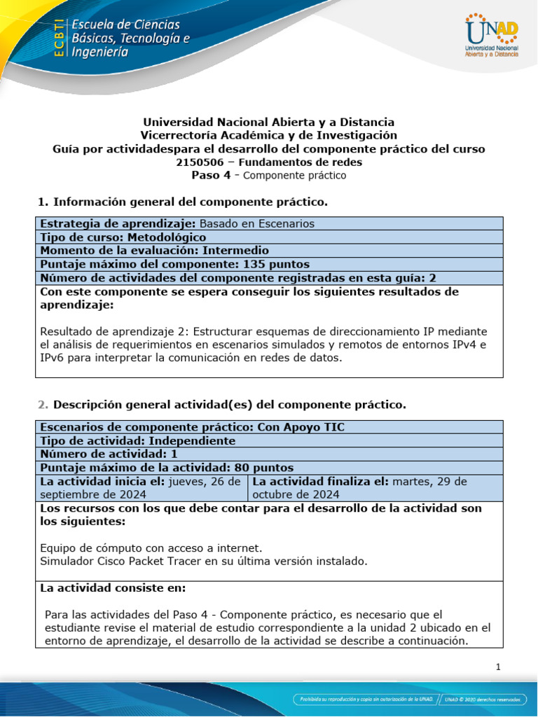 Guía Para El Desarrollo Del Componente Práctico - Unidad 2 - Paso 4 ...
