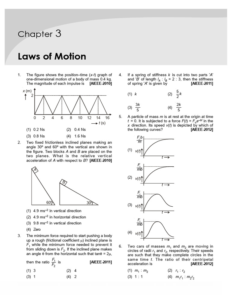 3. Laws of Motion | PDF | Force | Rotation Around A Fixed Axis