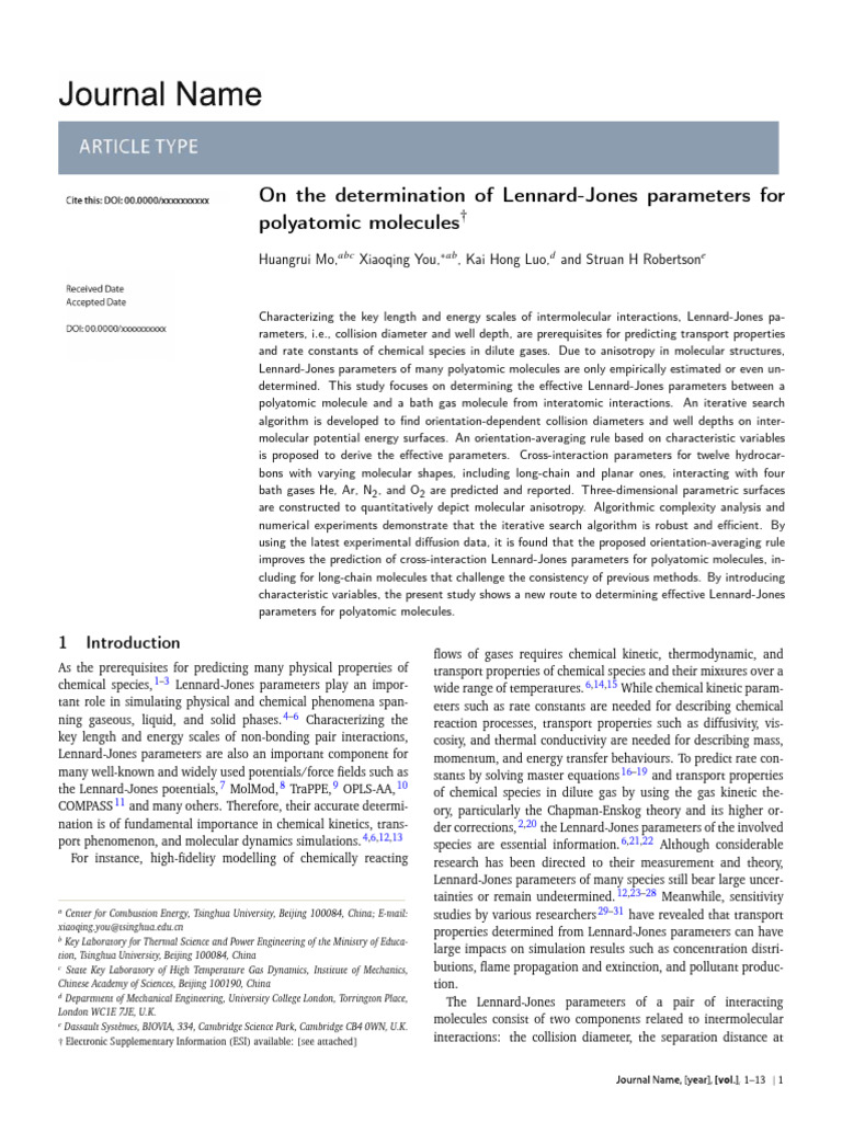 Luo_Luo 2022 PCCP Accepted | PDF | Gases | Transport Phenomena