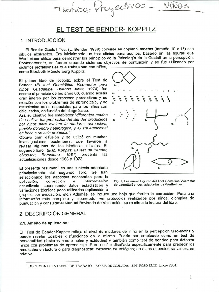 Test de Bender - Koppitz (Niños)as hgeawsrh ewra | PDF