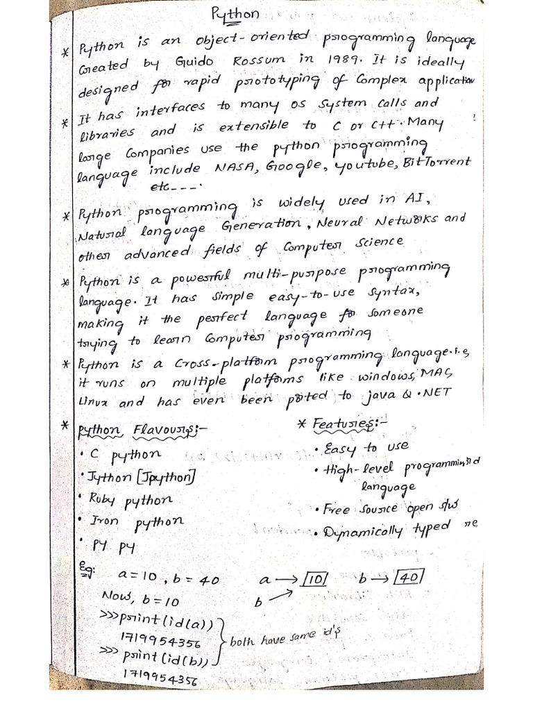 Hemanth sir Python Notes | PDF