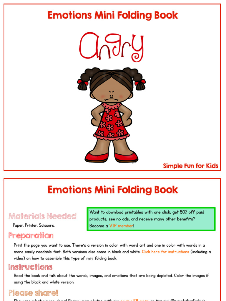 Emotions Mini Folding Book Printable Secure | PDF | Books | Publishing