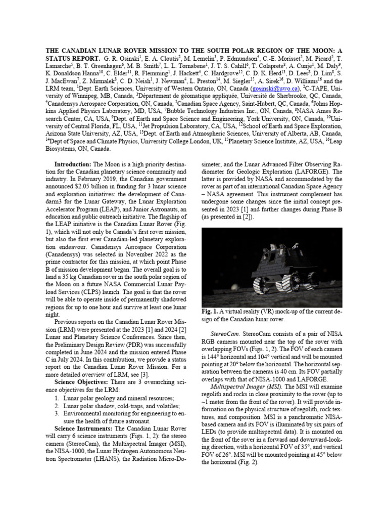 2221__CANADIAN LUNAR ROVER MISSION | PDF | Nasa | Moon