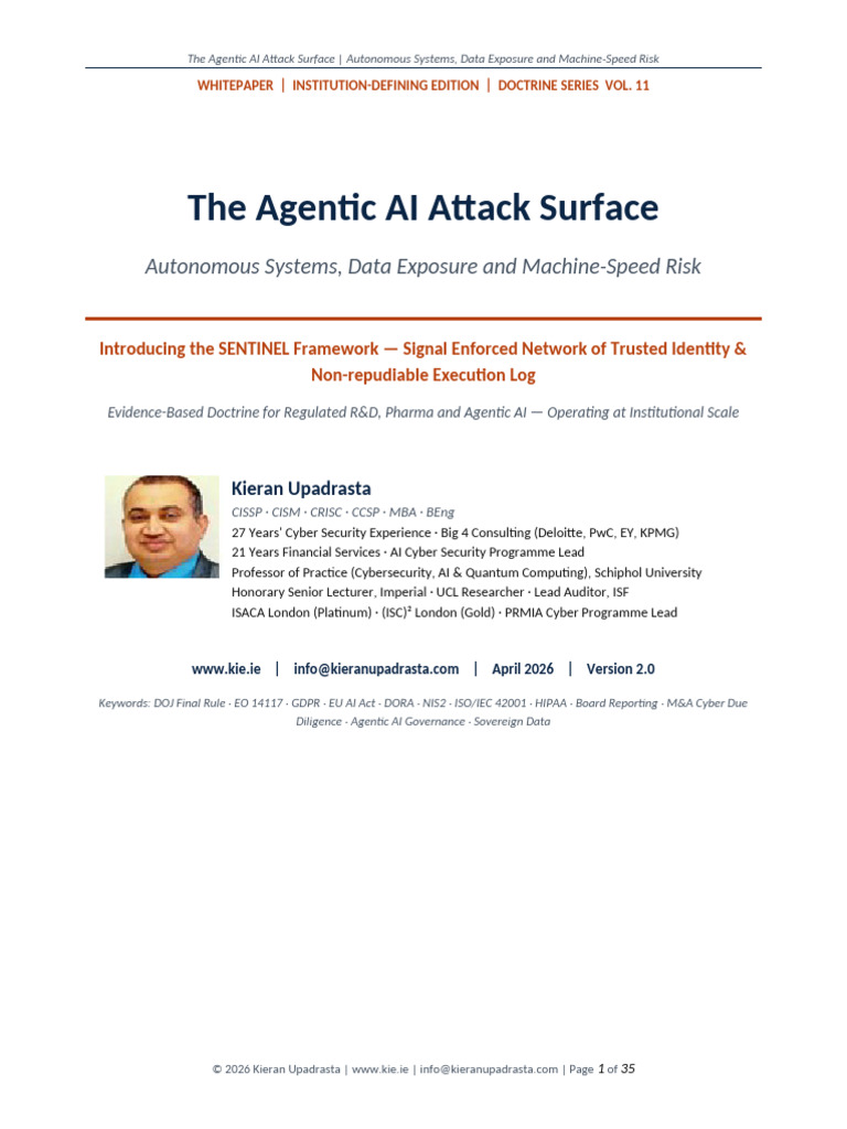 The Agentic AI Attack Surface Attack Surface Doctrine SENTINEL ...