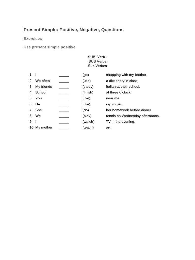 Template Present Simple Exercises (1) | PDF | Chess Openings | Chess