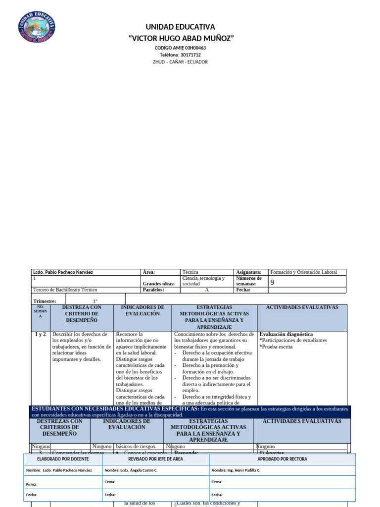 Pud 1 Fol Tercero | PDF | Seguridad y salud ocupacional