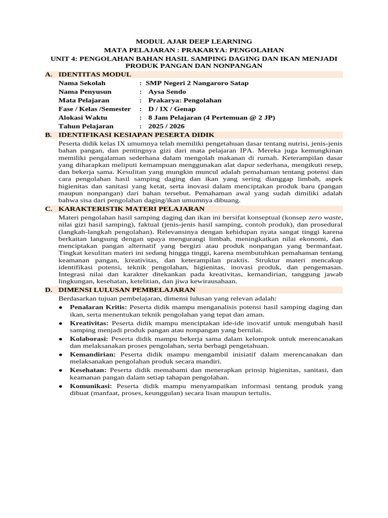 modul rpm pengolahan | PDF