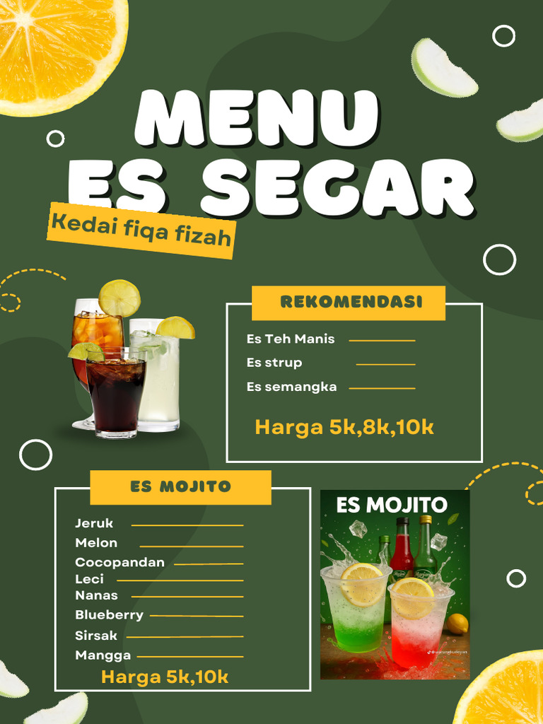 Menu Es Segar Modern Hijau Kuning.pdf | PDF