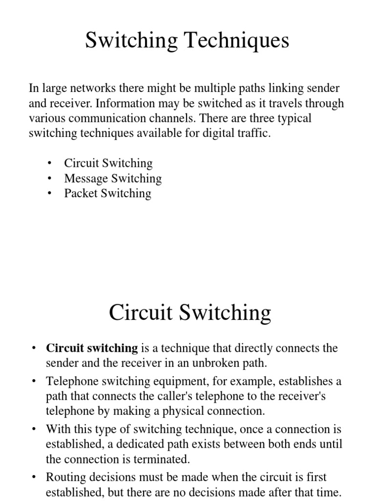 Switching Techniques | PDF