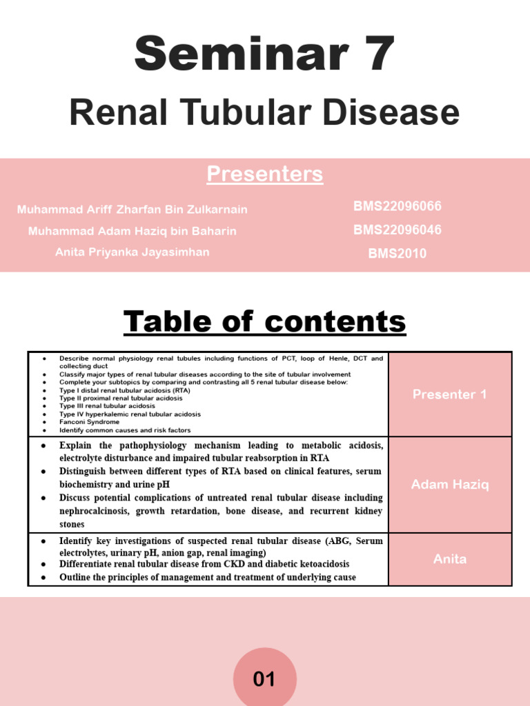 SEM 7 -- Renal Tubular Disease | PDF
