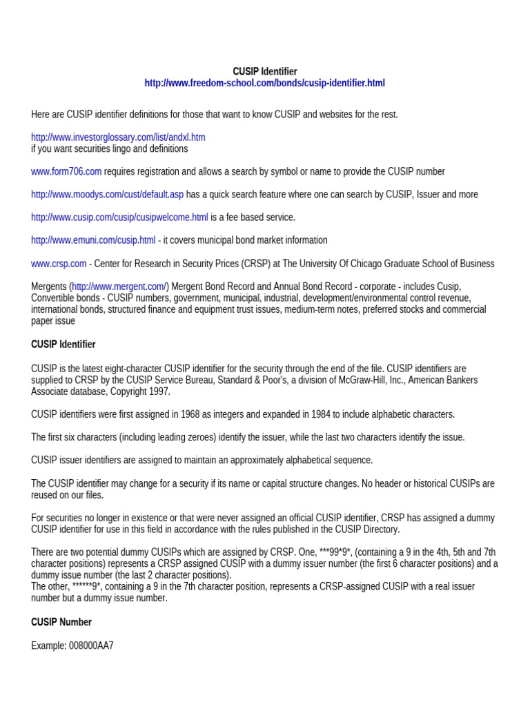 499538804 CUSIP Identifier | PDF | Cusip | Securities (Finance)