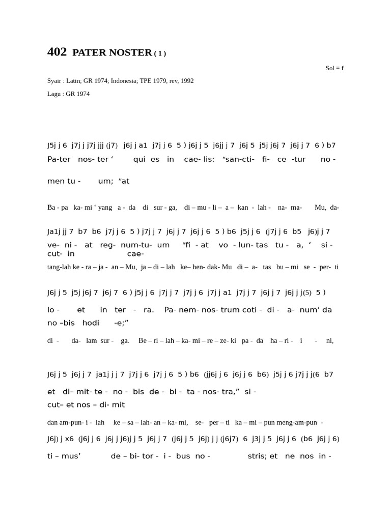 402 Pater Noster | PDF