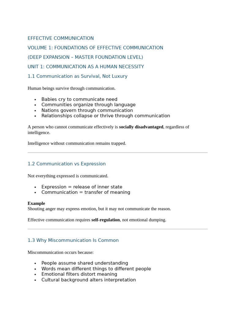 Effective Communication Volume 1-Foundations of Effective Communication ...