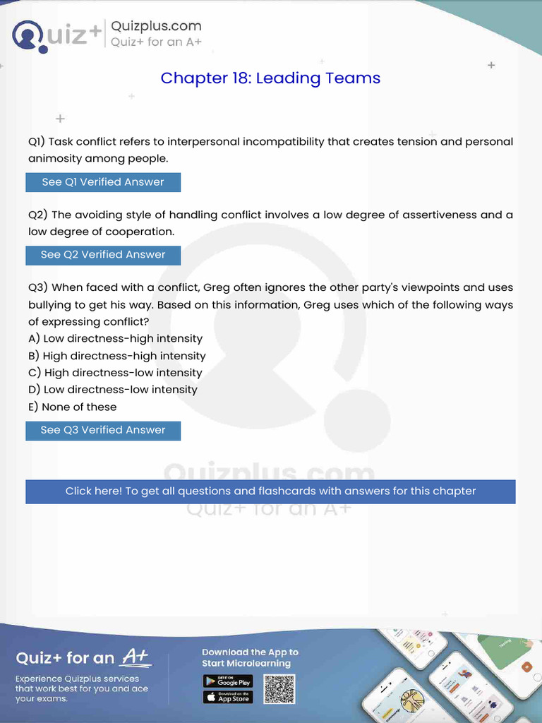 Task Conflict Refers to Interpersonal Incompatibility That Creates ...