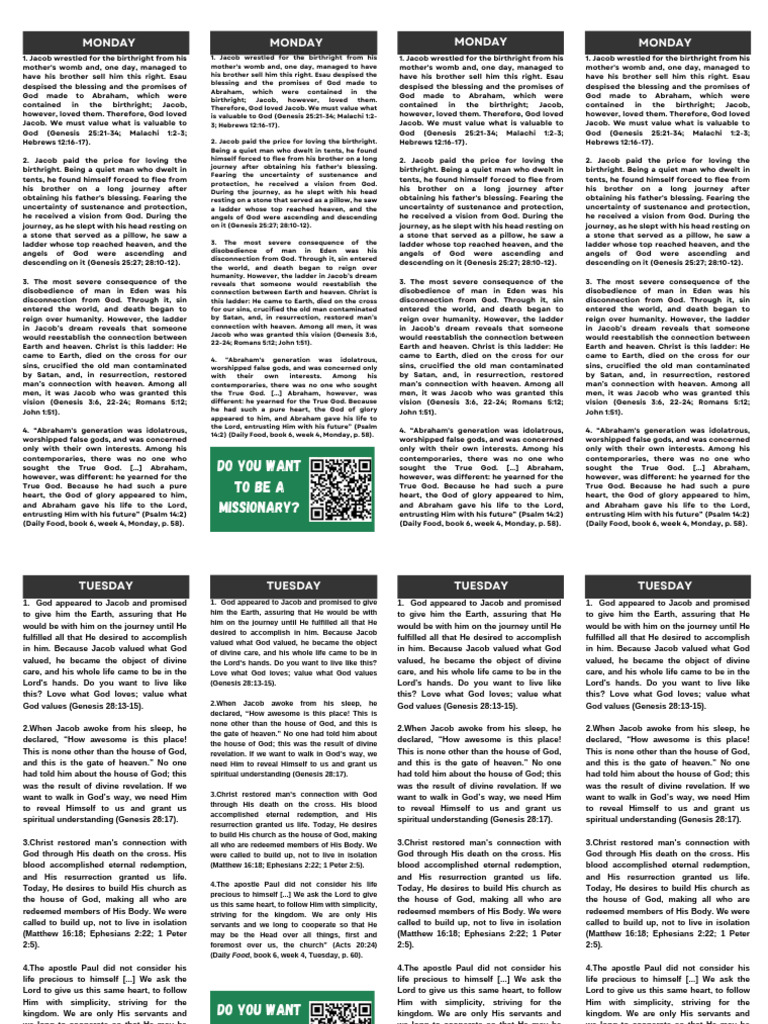 DAYS - WEEKLY PAMPHLET DAILY IMMERSION - MESSAGE 45 | PDF | Jacob ...