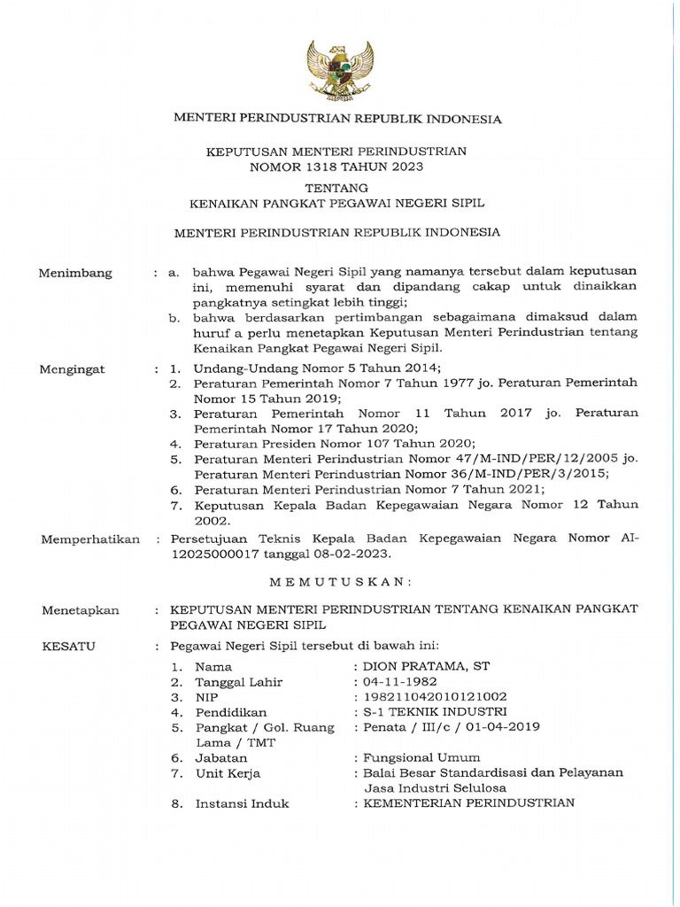 1318 TAHUN 2023 (1) | PDF