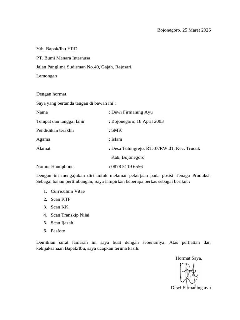 Lamaran Dewi Terbaru Bngt | PDF