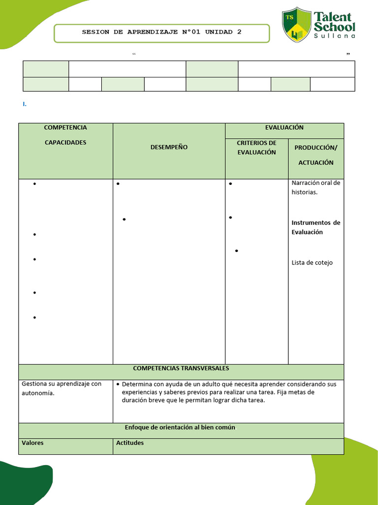 SESION N01 UNIDAD 2 SEXTO GRADO 20 DE ABRIL | PDF | Aprendizaje | Maestros