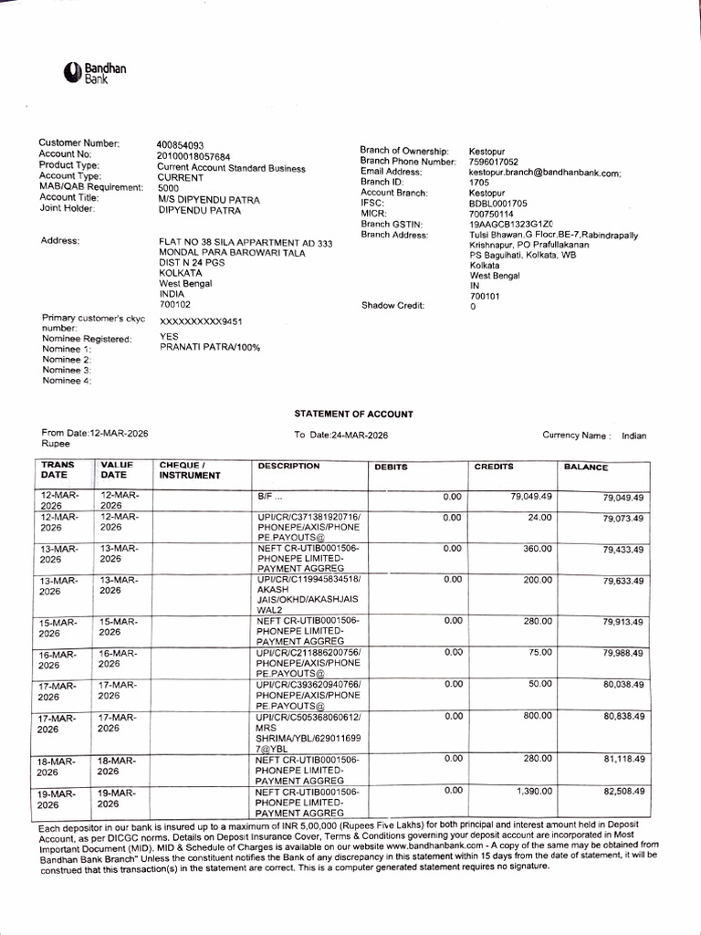 Adobe Scan 24 Mar 2026 | PDF | Debits And Credits | Banks