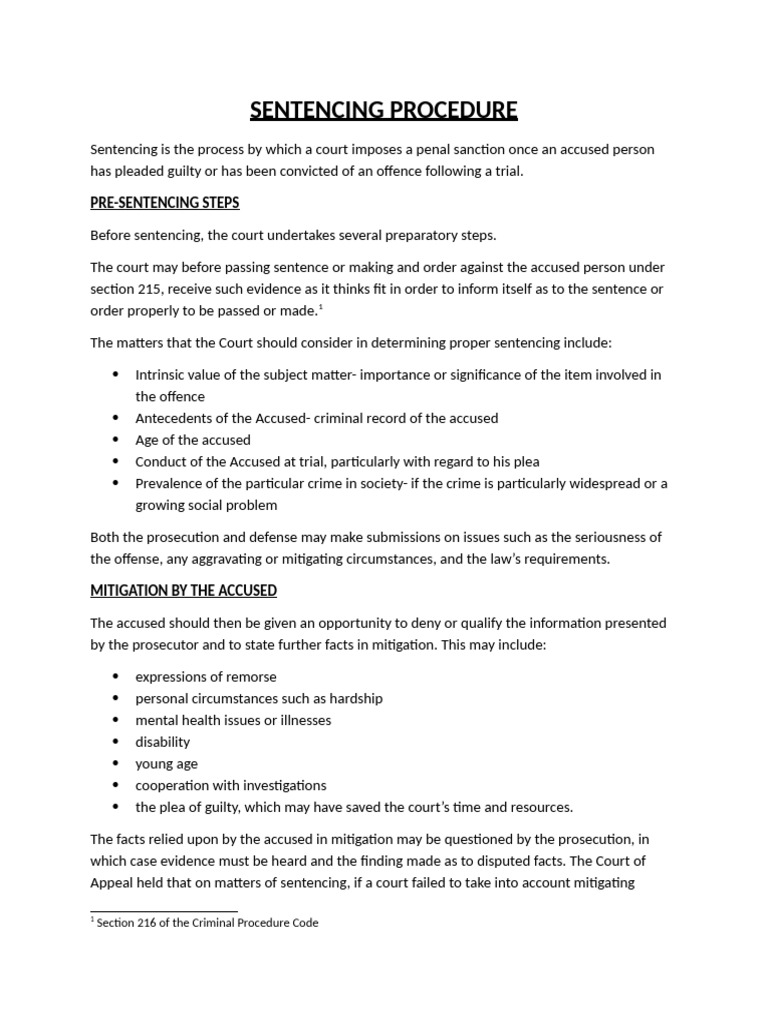 Sentencing Procedure 2 | PDF | Sentence (Law) | Crimes