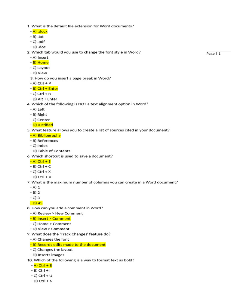DIT Class Test Word Excel Powerpoint Photoshop | PDF | Adobe Photoshop ...