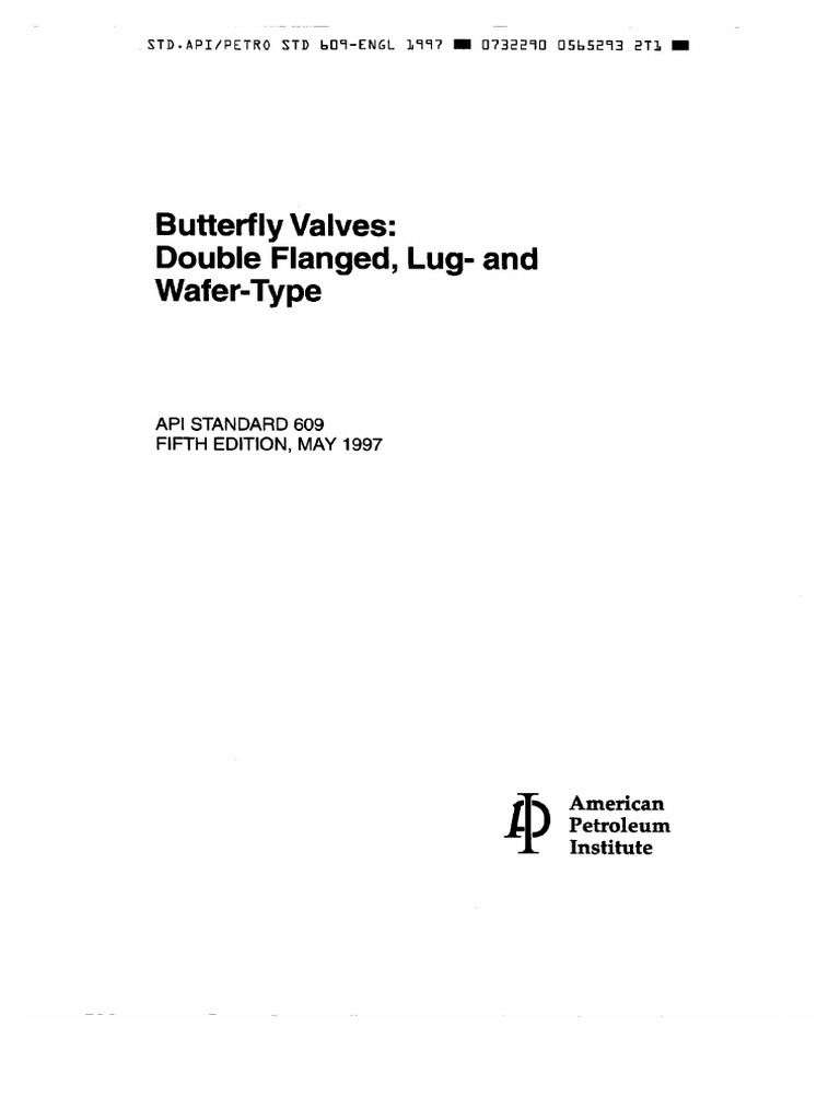 API 609 - 1997 Butterfly Valve | PDF